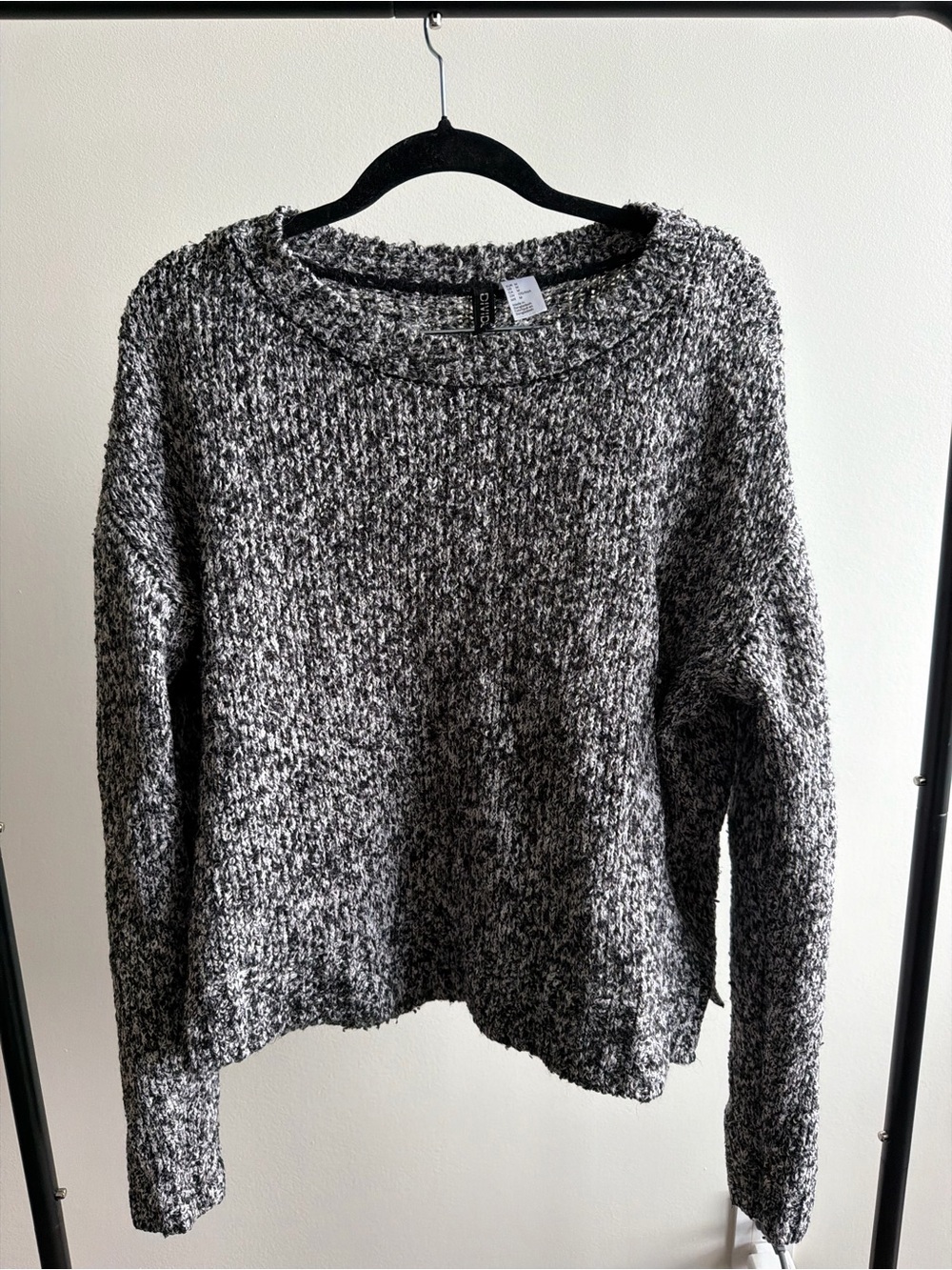 H&M Divided Black & White Marled Chunky Knit Oversized Sweater Size M - Picture 10 of 10
